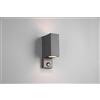 Trio Lighting ROYA APPLIQUE DA ESTERNO FUSIONE ALLUMINIO SQUADRATA ANTRACITE A BI-EMISSIONE CON SENSORE DI MOVIMENTO IP44 H.22CM 2 LUCI ATTACCO GU10