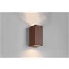 Trio Lighting ROYA APPLIQUE DA ESTERNO FUSIONE ALLUMINIO SQUADRATA RUGGINE A BI-EMISSIONE IP44 H.15CM 2 LUCI ATTACCO GU10