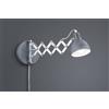 Trio Lighting SCISSOR APPLIQUE FORBICE METALLO CROMATO DIFFUSORE METALLO EFFETTO CEMENTO L. MAX 53CM 1 LUCE ATTACCO E14