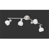 Trio Lighting ANTIBES BARRA 4 SPOTS ACCIAIO COLORE CROMO ATTACCO E14 DIFFUSORE IN VETRO L. 70CM