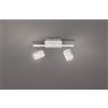 Trio Lighting ROUBAIX BARRA 2 SPOTS LED 7W 800lm, 3000K QUADRATI METALLO BIANCO L.34CM