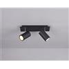 Trio Lighting MARLEY BARRA 2 SPOTS CILINDRI METALLO NERO L. 30CM 2 LUCI ATTACCO GU10