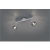 Trio Lighting BREST BARRA 2 SPOTS METALLO CROMO CON VETRI FUME' L. 40CM ATTACCO E14