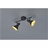 Trio Lighting NINA BARRA 2 SPOTS ATTACCO E14 DIFFUSORI METALLO NERO + ORO 33CM