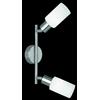 Trio Lighting MARS BARRA 2 SPOT ACCIAIO E VETRO BIANCO CM25 ATTACCO E14
