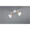 Trio Lighting LATIKA BARRA 2 SPOTS METALLO BIANCO ED EFFETTO LEGNO L. 30CM ATTACCO E14
