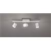Trio Lighting ROUBAIX BARRA 3 SPOTS LED 10,5W 1200lm, 3000K QUADRATI METALLO BIANCO L.48CM