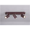 Trio Lighting MARLEY BARRA 3 SPOTS CILINDRI RUGGINE CM48 3 LUCI ATTACCO GU10