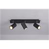 Trio Lighting MARLEY BARRA 3 SPOTS CILINDRI NERO CM48 3 LUCI ATTACCO GU10