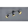 Trio Lighting NINA BARRA 3 SPOTS ATTACCO E14 DIFFUSORI METALLO NERO + ORO 58CM