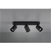 Trio Lighting PAGO BARRA 3 SPOTS CILINDRI METALLO NERO L. 41CM 3 LUCI ATTACCO GU10