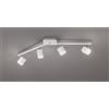 Trio Lighting ROUBAIX BARRA 4 SPOTS LED 14W 1600lm, 3000K QUADRATI METALLO BIANCO L.80CM