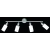 Trio Lighting MARS BARRA 4 SPOT ACCIAIO E VETRO BIANCO CM60 ATTACCO E14