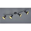 Trio Lighting NINA BARRA 4 SPOTS ATTACCO E14 DIFFUSORI METALLO NERO + ORO 84,5CM