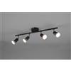 Trio Lighting PARIS SENZA LAMPADINA BARRA 4 LUCI NERO ATTACCO GU10 L. 50CM