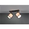 Trio Lighting BURTON BARRA 2 SPOTS ORIENTABILI METALLO NERO PARALUME BIANCO E DIFFUSORE ESTERNO TRAFORATO NERO L. 33CM 2 LUCI ATTACCO E14