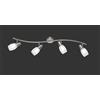 Trio Lighting COLMAR BARRA 4 SPOTS ATTACCO E14 DIFFUSORI VETRO SATINATO CON DECORI