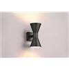 Trio Lighting ARDAS APPLIQUE DA ESTERNO FUSIONE ALLUMINIO NERA BI-EMISSIONE H. 20CM IP44 2 LUCI ATTACCO GU10