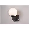 Trio Lighting KULA APPLIQUE BAGNO METALLO NERO E VETRO BIANCO CON INTERRUTTORE IP44 H. 20CM 1 LUCE ATTACCO E14
