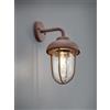 Trio Lighting DUERO APPLIQUE DA ESTERNO DOWN FUSIONE DI ALLUMINIO VERNICIATA EFFETTO RUGGINE CON DIFFUSORE VETRO TRASPARENTE IP44 H.33CM 1 LUCE ATTACCO E27