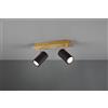 Trio Lighting MARLEY BARRA BASE ORO CON 2 SPOTS CILINDRI NERO L. 30CM 2 LUCI ATTACCO GU10