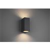 Trio Lighting ROYA APPLIQUE DA ESTERNO FUSIONE ALLUMINIO SQUADRATA ANTRACITE A BI-EMISSIONE IP44 H.15CM 2 LUCI ATTACCO GU10
