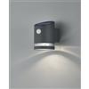 Trio Lighting SALTA APPLIQUE LED 3W 165lm, 3000K DA ESTERNO SOLARE RICARICABILE ACCIAIO SATINATO CON SENSORE DI MOVIMENTO IP44 H.13CM