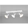 Trio Lighting Barra ROXIE barra 3 Faretti e portafarettis orientabili L.57cm metallo bianco e cromato 811900331