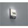 Trio Lighting KASAI APPLIQUE LED 9W 50lm, 3000K ANTRACITE CON SENSORE E NUMERO CIVICO 16X21CM