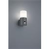 Trio Lighting HOOSIC APPLIQUE LED CILINDRO ANTRACITE E DIFFUSORE BIANCO CON SENSORE DI MOVIMENTO H.17 CM 1 LUCE ATTACCO E27