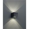 Trio Lighting CORDOBA APPLIQUE LED DA ESTERNO CUBO NERO CON DIFFUSORI INTERCAMBIABILI L.10CM 2 LUCI 2W 200lm, 3000K