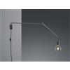 Trio Lighting LINE APPLIQUE DECORATIVA CON PORTALAMPADA NERA ORIENTABILE E SNODABILE LUNGHEZZA MASSIMA 150CM 1 LUCE ATTACCO E27 NON INCLUSA