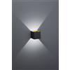 Trio Lighting LOUIS APPLIQUE LED 4,3W 430lm, 3000K CUBO BI-DIREZIONALE COLORE NERO H.10CM