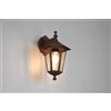 Trio Lighting PIENZA APPLIQUE DA ESTERNO DOWN 6 LATI FUSIONE DI ALLUMINIO RUGGINE E VETRO TRASPARENTE H. 31CM IP44 1 LUCE ATTACCO E27