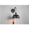 Trio Lighting PUNCH APPLIQUE IN METALLO NERO E ORO H. 30CM 1 LUCE ATTACCO E27