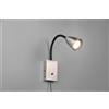 Trio Lighting WANDA APPLIQUE FLESSIBILE CON INTERRUTTORE METALLO ACCIAIO E NERO H. 23,5CM 1 LUCE ATTACCO GU10
