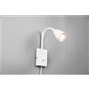 Trio Lighting WANDA APPLIQUE FLESSIBILE CON INTERRUTTORE METALLO ACCIAIO E NERO H. 23,5CM 1 LUCE ATTACCO GU10