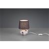 Trio Lighting Lampada da tavolo base ceramica bianca e grigia con paralume grigio BAY R50951811