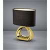 Trio Lighting GIZEH LAMPADA TAVOLO BASE CERAMICA ORO C/FORO PARALUME NERO INTERNO BIANCO H. 34,5CM L. 24CM ATTACCO E27