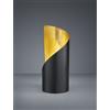 Trio Lighting FRANK LAMPADA DA TAVOLO CILINDRO NERO INTERNO ORO H.24 D.10 1 LUCE ATTACCO E14