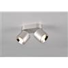 Trio Lighting GUAYANA BARRA 2 SPOTS ORIENTABILI ANCHE DA INCASSO METALLO ACCIAIO L. 18CM ATTACCO GU10