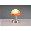 Trio Lighting FYNN II LAMPADA CUPOLA IN ACCIAIO E VETRO SABBIATO ARANCIONE SPAZZOLATO 1 LUCE ATTACCO E14 H.21CM
