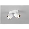 Trio Lighting GUAYANA BARRA 2 SPOTS ORIENTABILI ANCHE DA INCASSO METALLO BIANCO L. 18CM ATTACCO GU10
