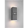Trio Lighting AVON APPLIQUE LED 14W 1600lm, 3000K DA ESTERNO ANTRACITE 2 DIFFUSORI ORIENTABILI CON SENSORE DI MOVIMENTO IP54 H. 28CM
