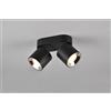 Trio Lighting GUAYANA BARRA 2 SPOTS ORIENTABILI ANCHE DA INCASSO METALLO NERO L. 18CM ATTACCO GU10