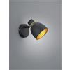 Trio Lighting PUNCH SPOT SINGOLO ORIENTABILE METALLO NERO E ORO H. 14CM 1 LUCE ATTACCO E14