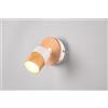 Trio Lighting ARUNI SPOT SINGOLO ORIENTABILE METALLO BIANCO E LEGNO NATURALE H. 13,5CM 1 LUCE ATTACCO GU10