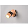 Trio Lighting ARUNI SPOT SINGOLO ORIENTABILE METALLO NERO E LEGNO NATURALE H. 13,5CM 1 LUCE ATTACCO GU10