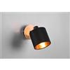 Trio Lighting TOMMY SPOT SINGOLO BASE LEGNO CON PARALUME NERO E ORO H. 18,5CM 1 LUCE ATTACCO E14