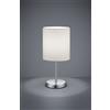 Trio Lighting JERRY LAMPADA DA TAVOLO METALLO CROMATO E PARALUME BIANCO H. 28,5CM 1 LUCE ATTACCO E14